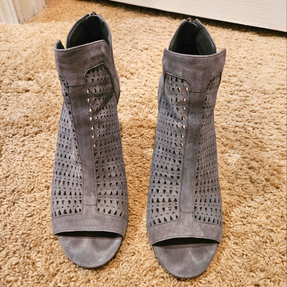 Vince Camuto Graystone suede open toe ankle boots